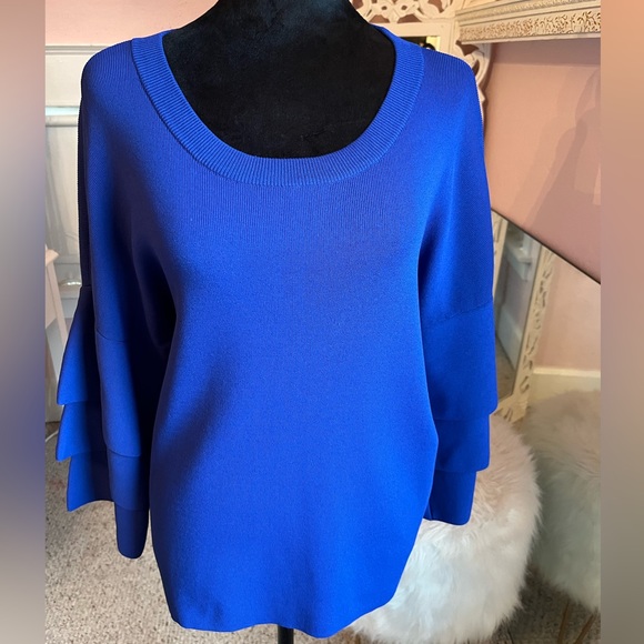 INC International Concepts Sweaters - Women’s I-N-C royal blue sweater, 3/4 bell sleeves. Size XL